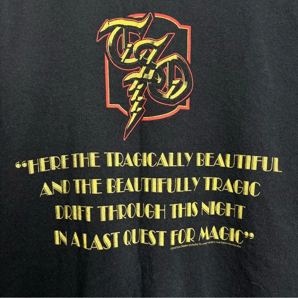 Trans Siberian Orchestra TSO Ghosts of Christmas Eve 2016 Sz Large Unisex Black